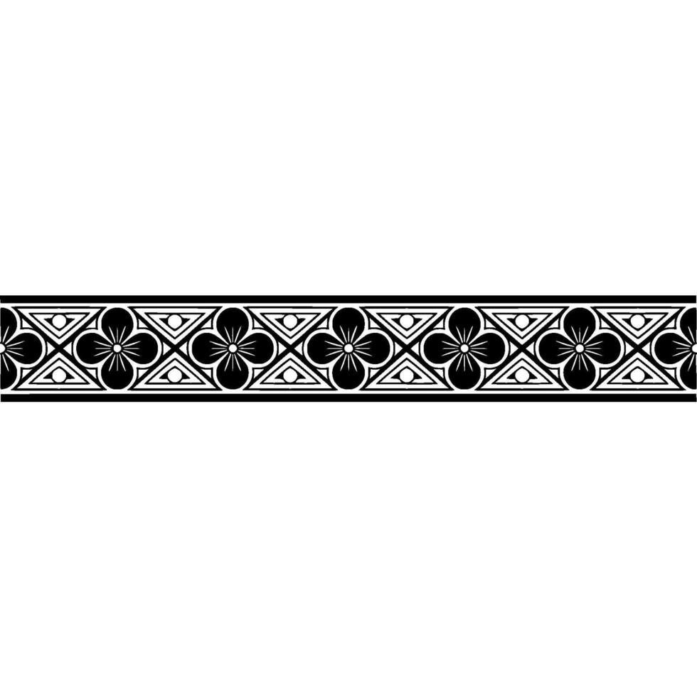Elegant Floral Border Geometric Pattern, Decorative Element. vector