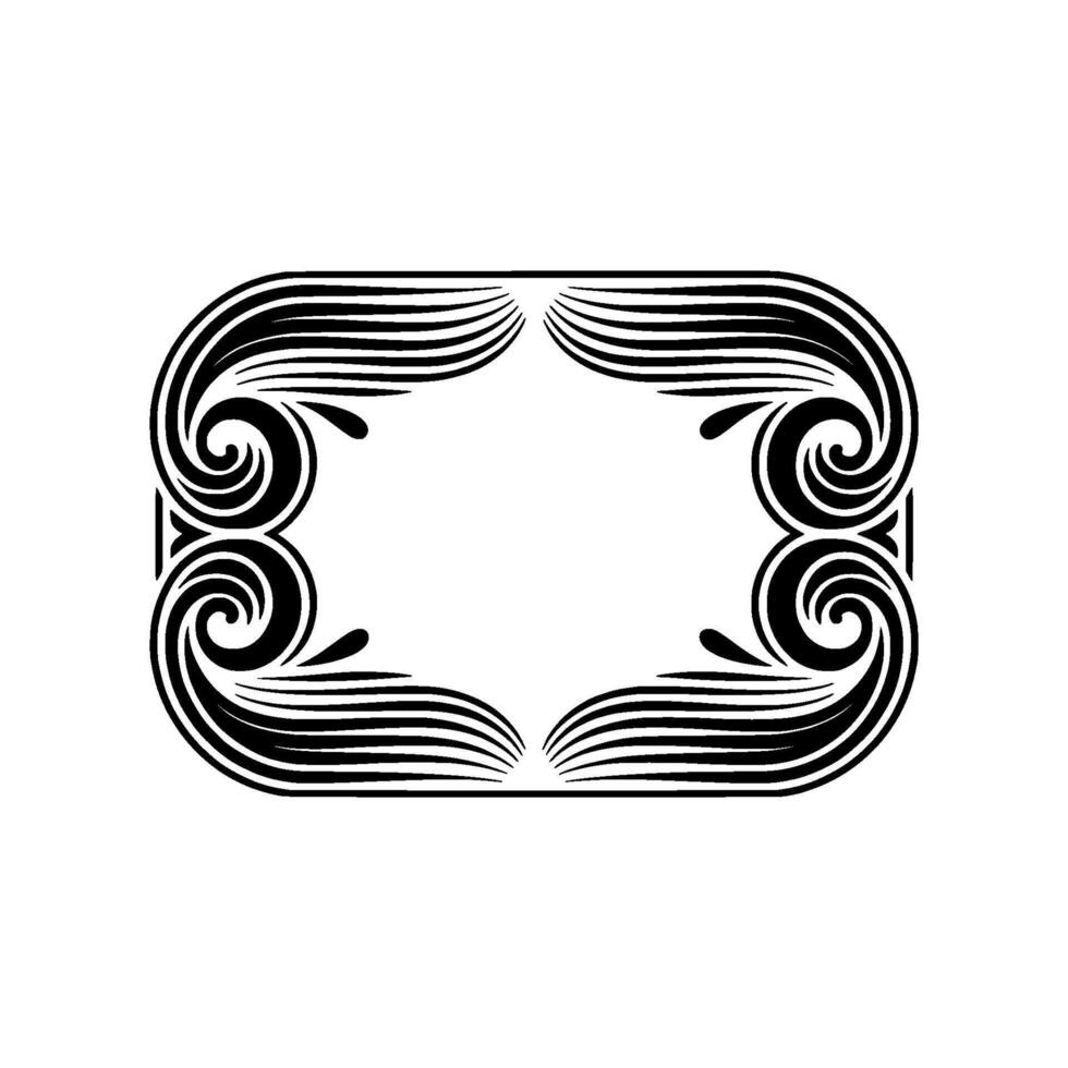 Art Deco Frame , Black and White Decorative Ornament. vector