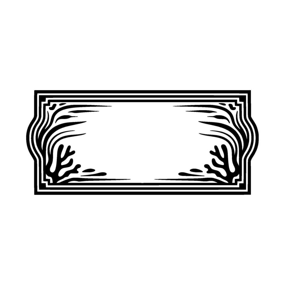 Elegant Art Nouveau Frame with Naturalistic Embellishments. vector