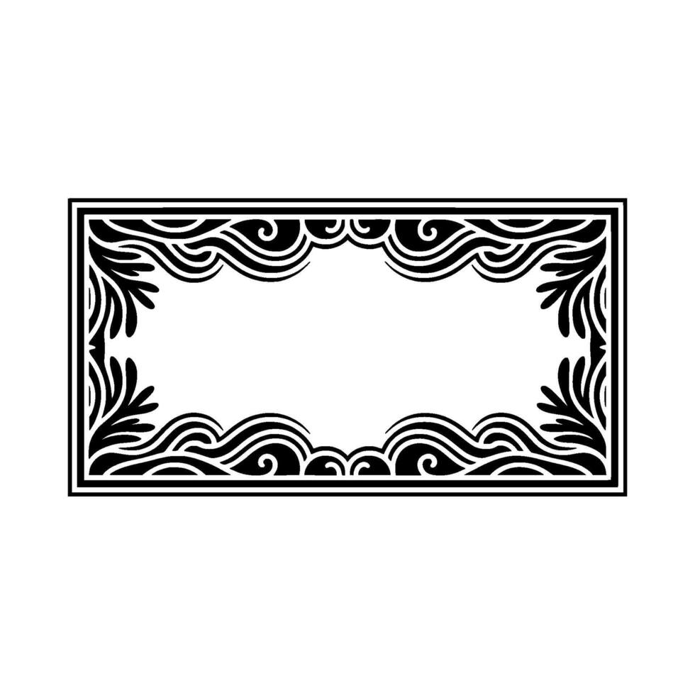 Elegant Decorative Frame Black and White Swirl for Invitations and Graphics. vector