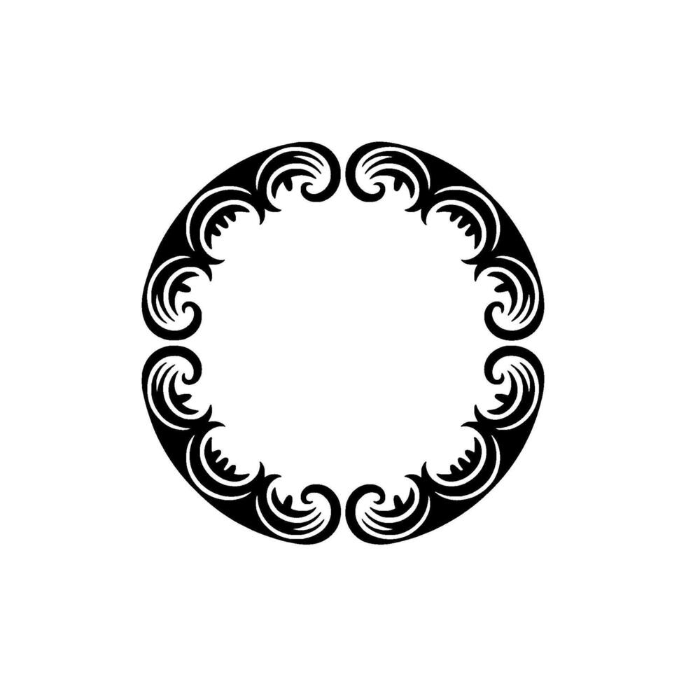 Elegant Circular Ornament - Black Flourish on Neutral Background. vector