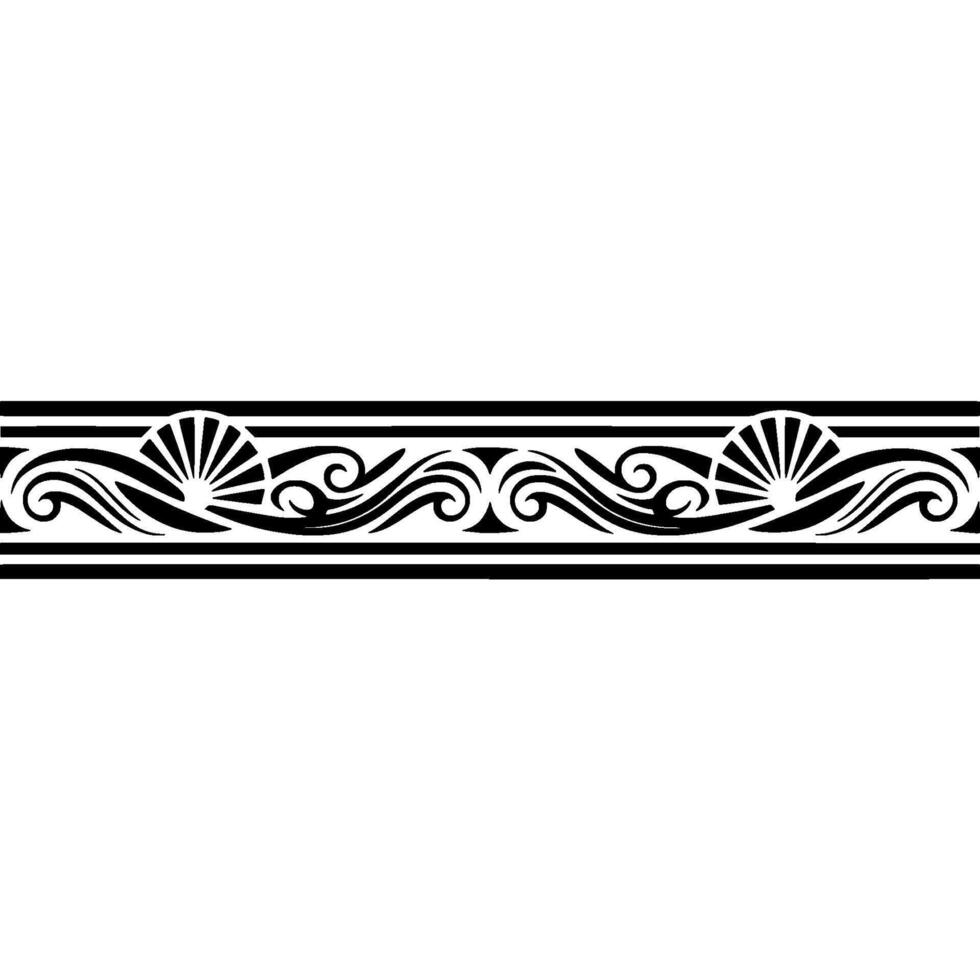 Elegant Black and White Art Deco Border. vector