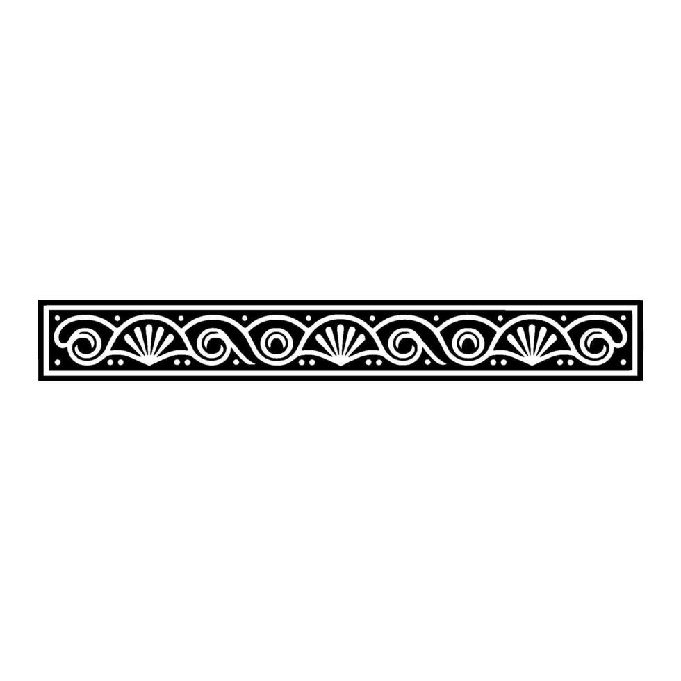 Elegant Black White Greek Key Border. vector