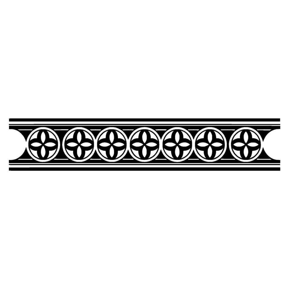 Decorative Border with Geometric Cross Shapes, Illustration. vector