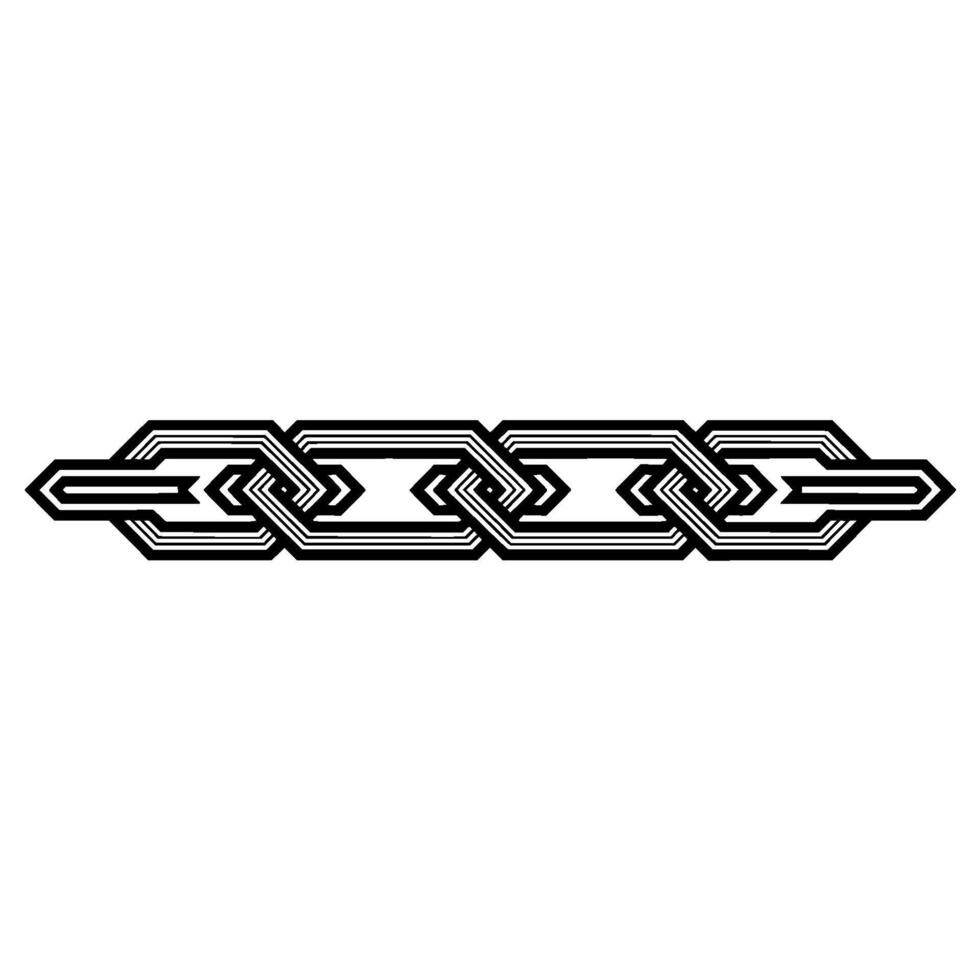 Geometric Chain Ornament - Decorative Border Element. vector