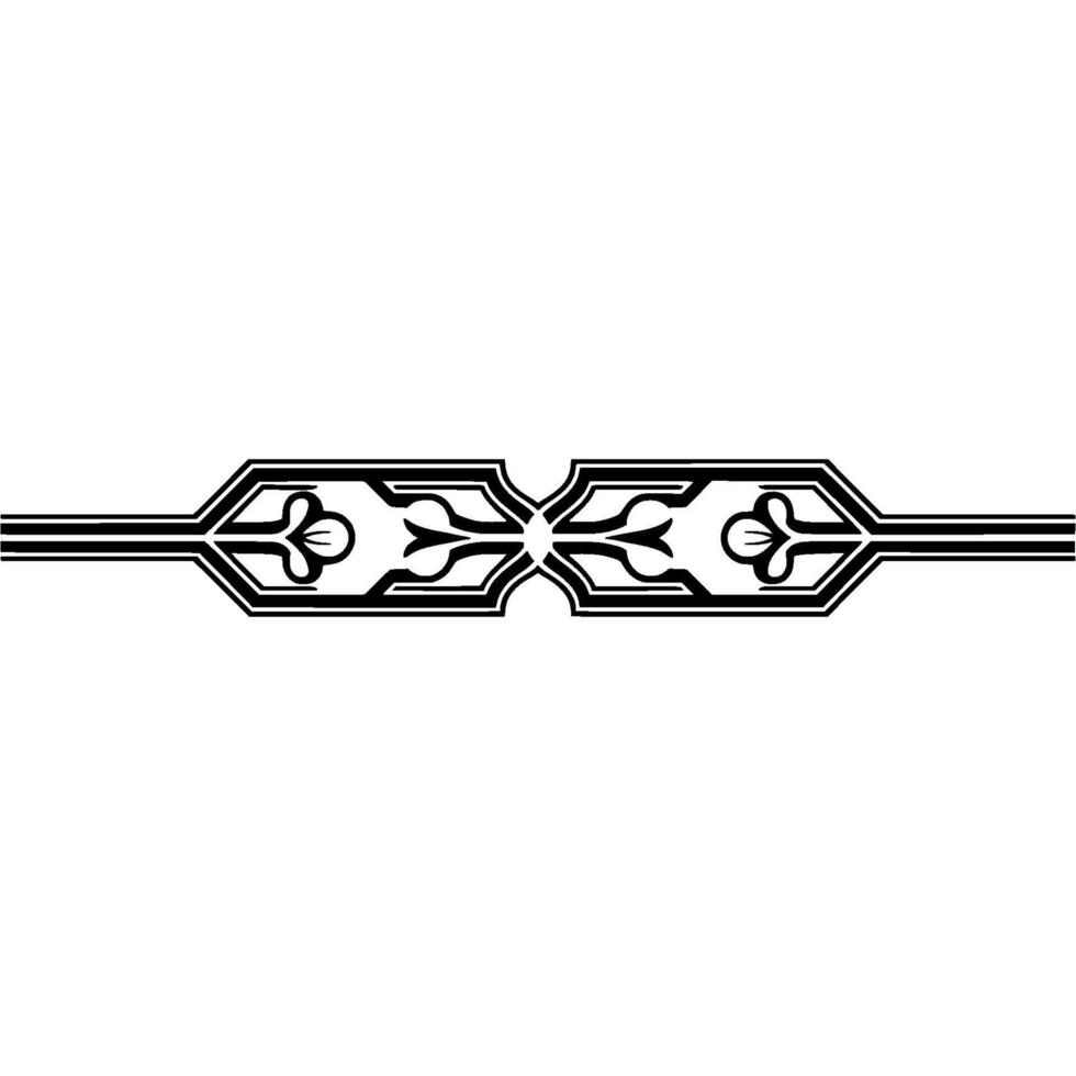 Black Ornament on Gray Background Geometric Element. vector