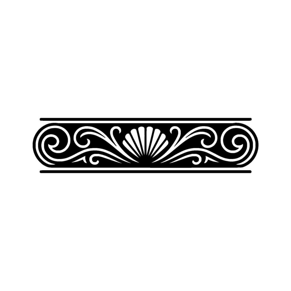 Decorative Black and White Scroll Ornament - Elegant. vector