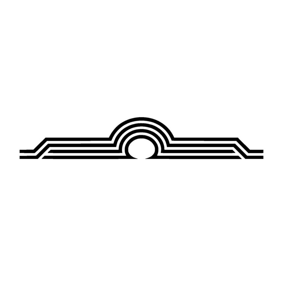 Geometric Black Lines Abstract, Modern Minimalist Element. vector