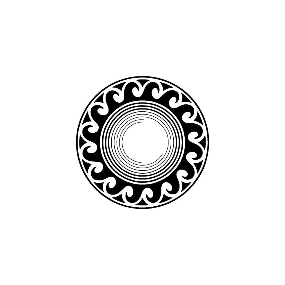 Abstract Decorative Circle Element Black White. vector