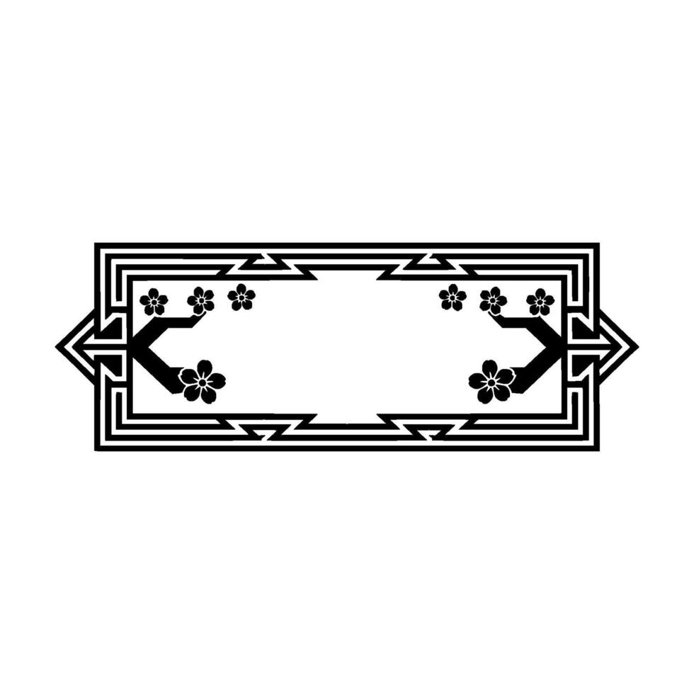 Decorative Japanese Frame with Cherry Blossoms. vector