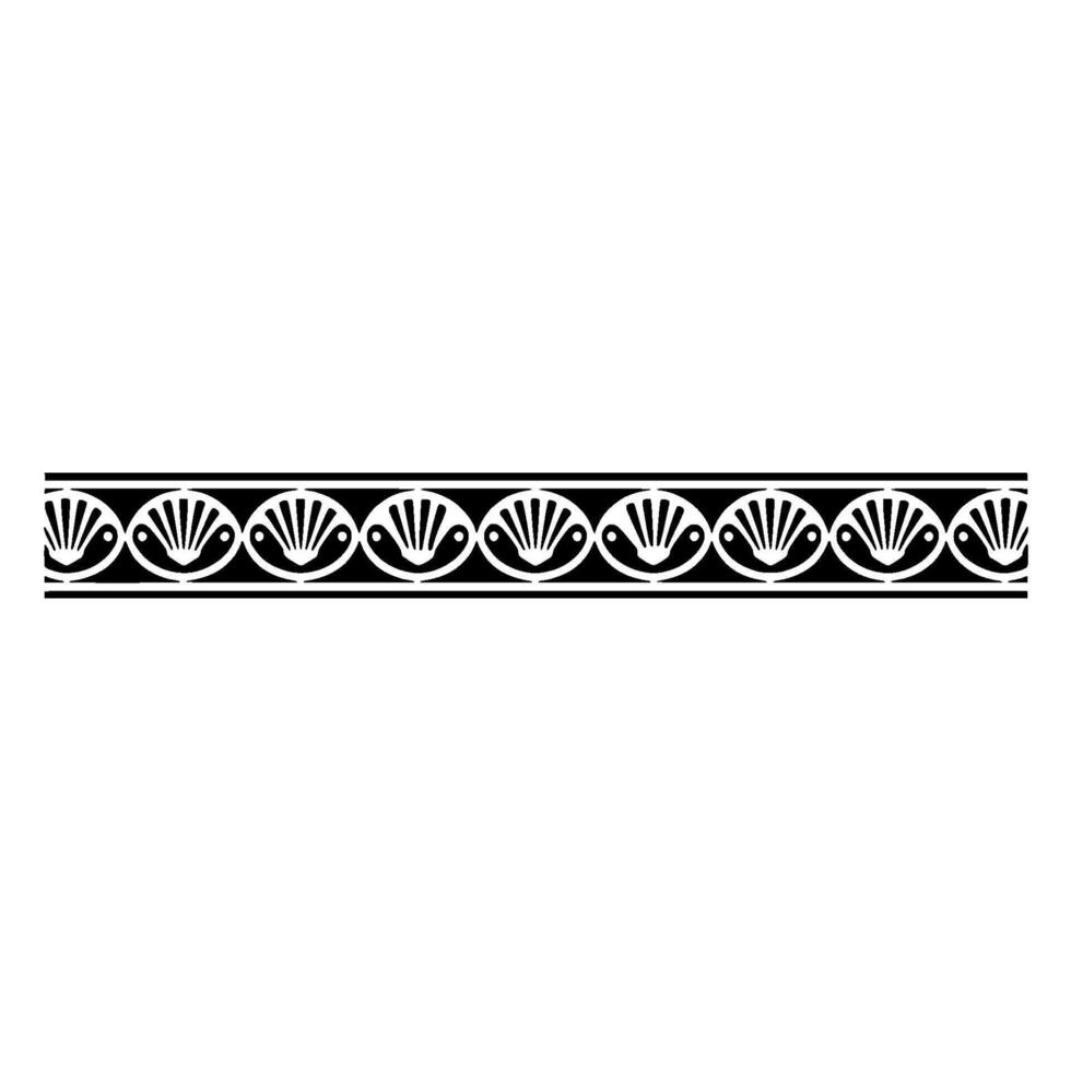 Elegant Border with Seashell Motif, Black and White. vector