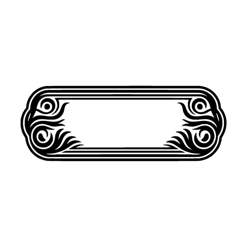 Elegant Decorative Frame - Black White Floral Ornament. vector