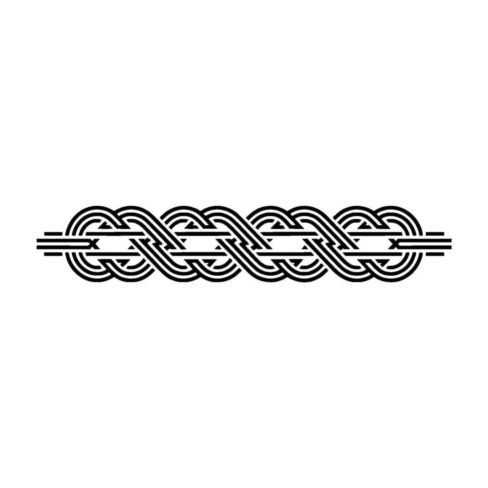 Celtic Knotwork Border Ornament, Black on Gradient Background. vector
