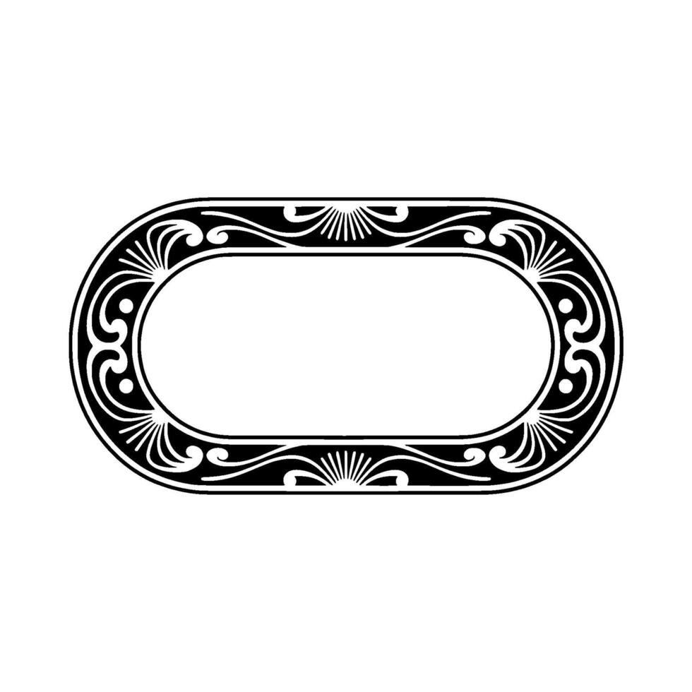 Elegant Oval Frame with Ornate Decorative Elements. vector