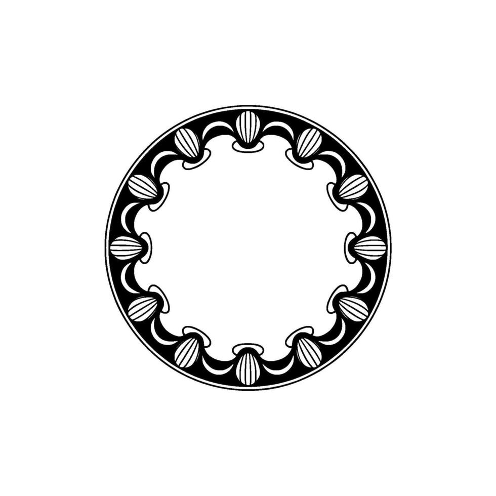 Decorative Art Nouveau Circular Frame - Elegant Element. vector