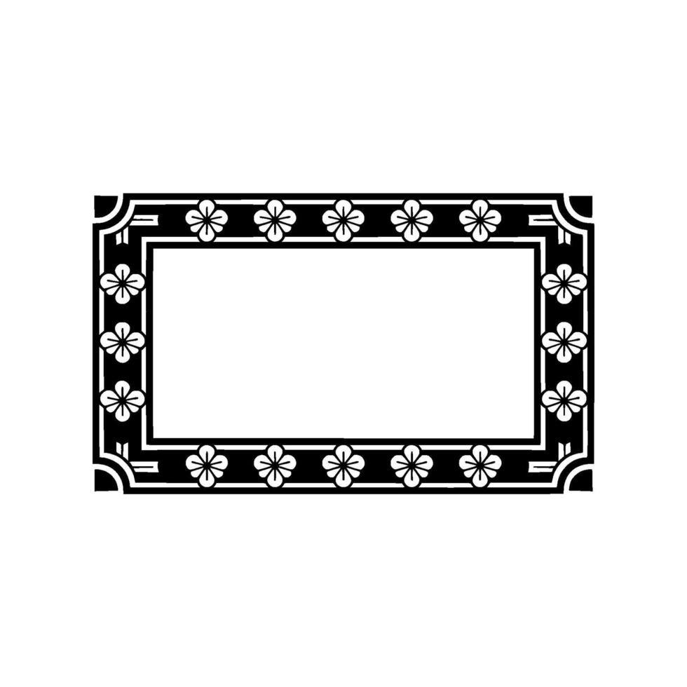 Elegant Black Floral Frame , Decorative Border for Invitations, Elements. vector