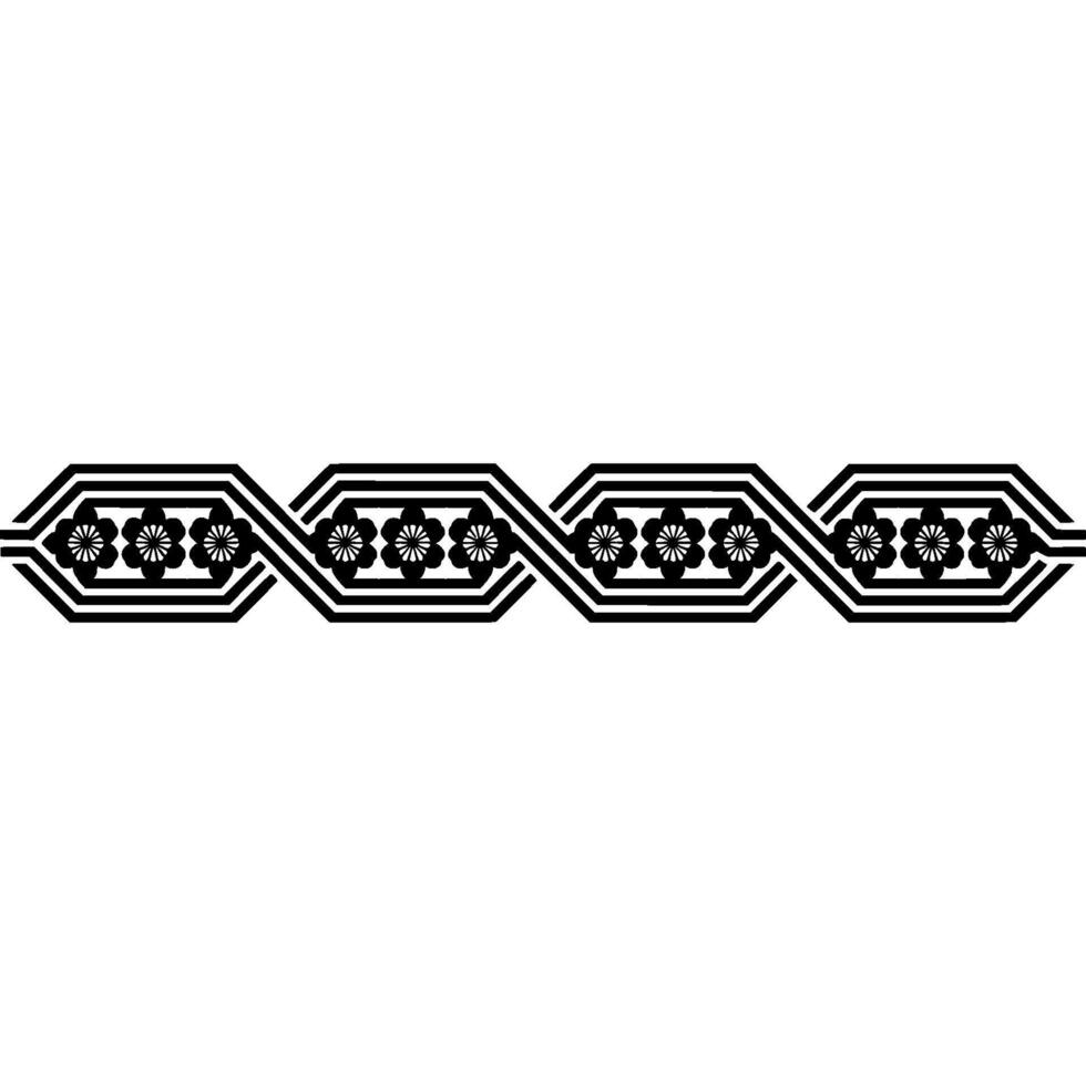 Geometric Floral Border , Illustration, Elegant and Minimalist. vector