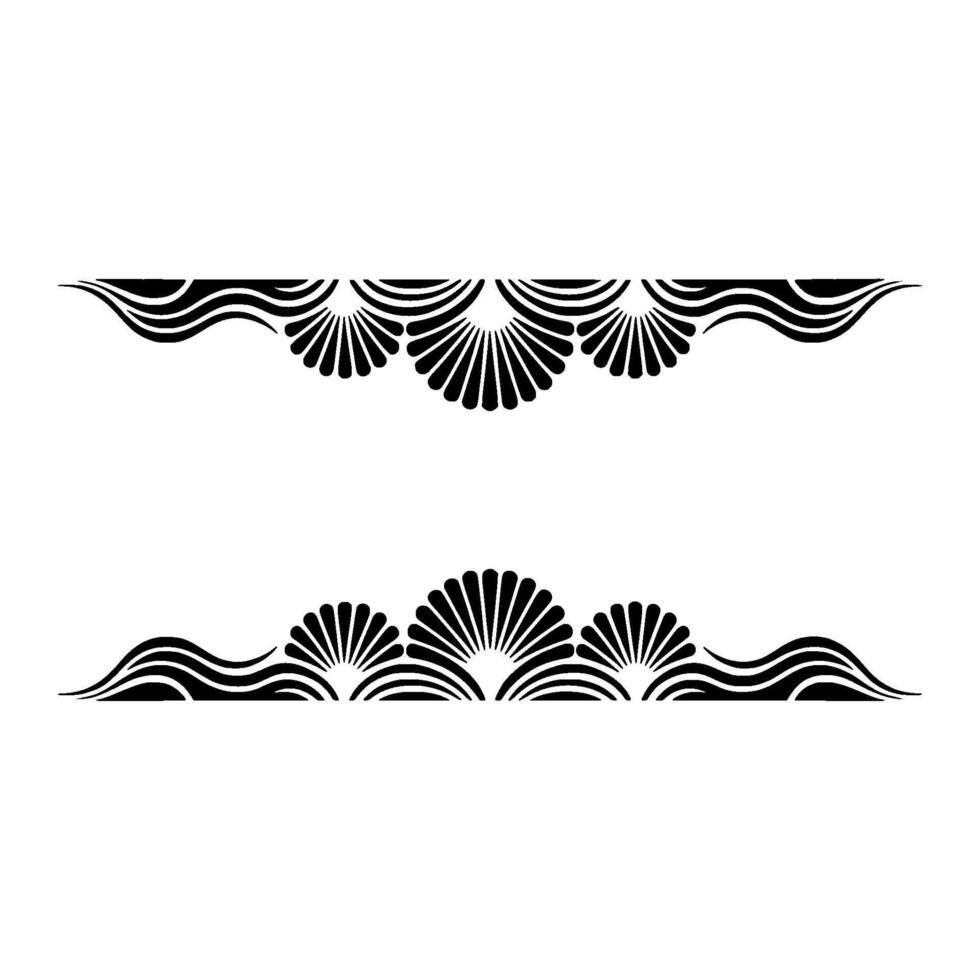 Decorative Black Floral Border Elements on Gray Background. vector