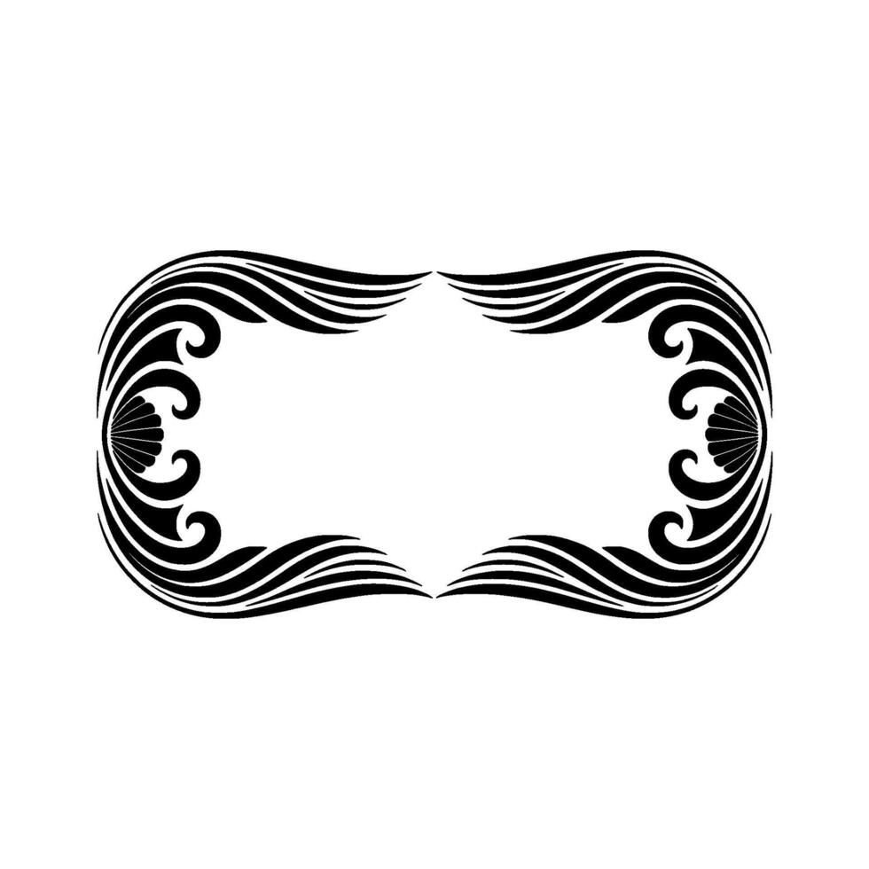 Elegant Black Ornamental Frame on Light Background. vector