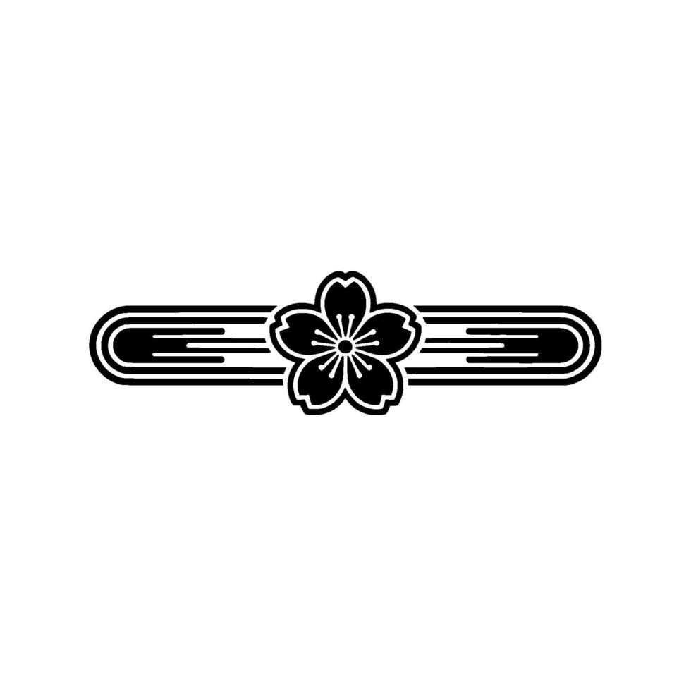 Japanese Cherry Blossom Crest, Minimalist. vector