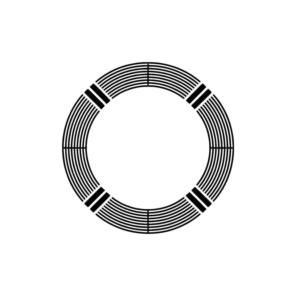 Minimalist Geometric Circle with Black Lines, Modern Aesthetic. vector
