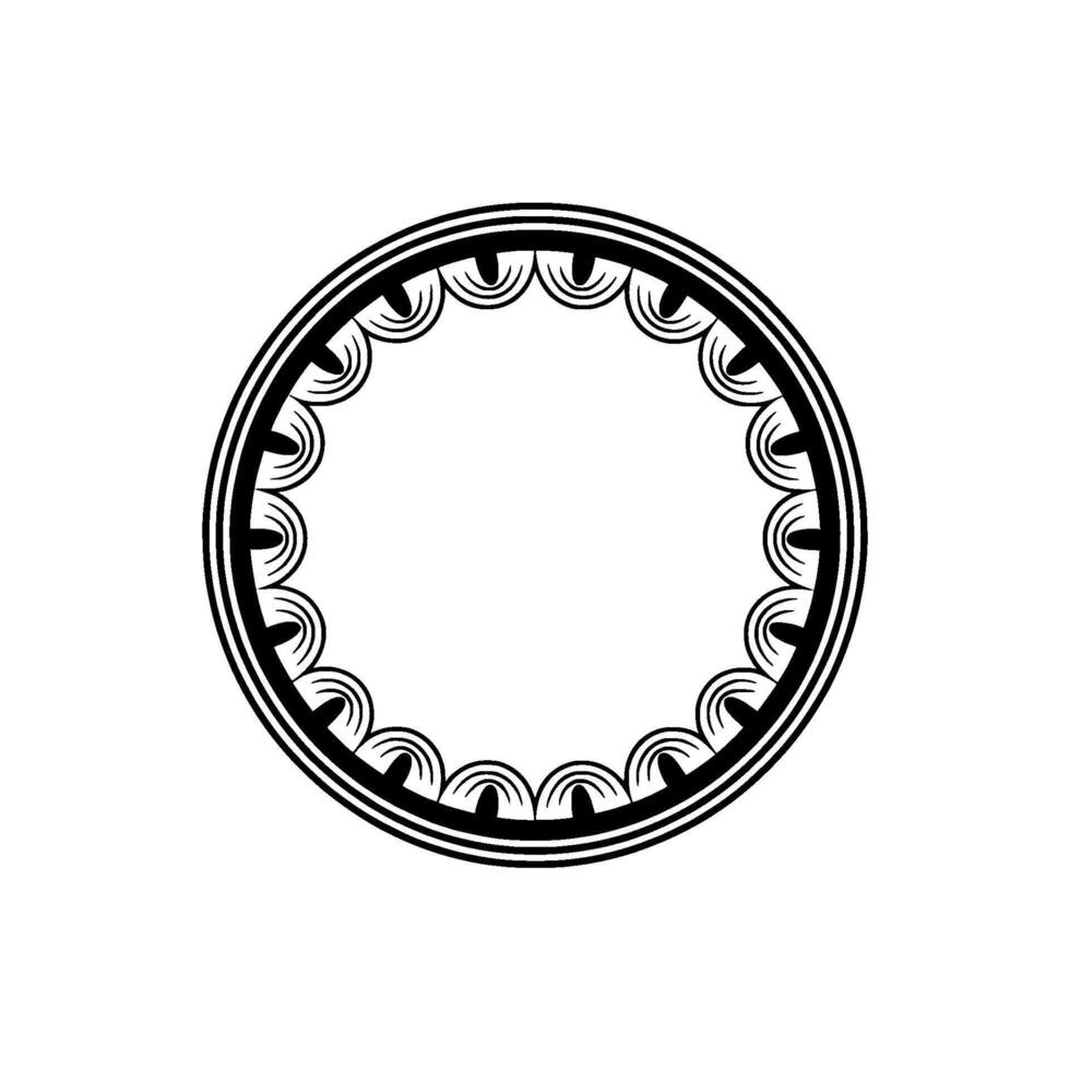 Decorative Black Circular Frame, Minimalist , Isolated on Light Background. vector