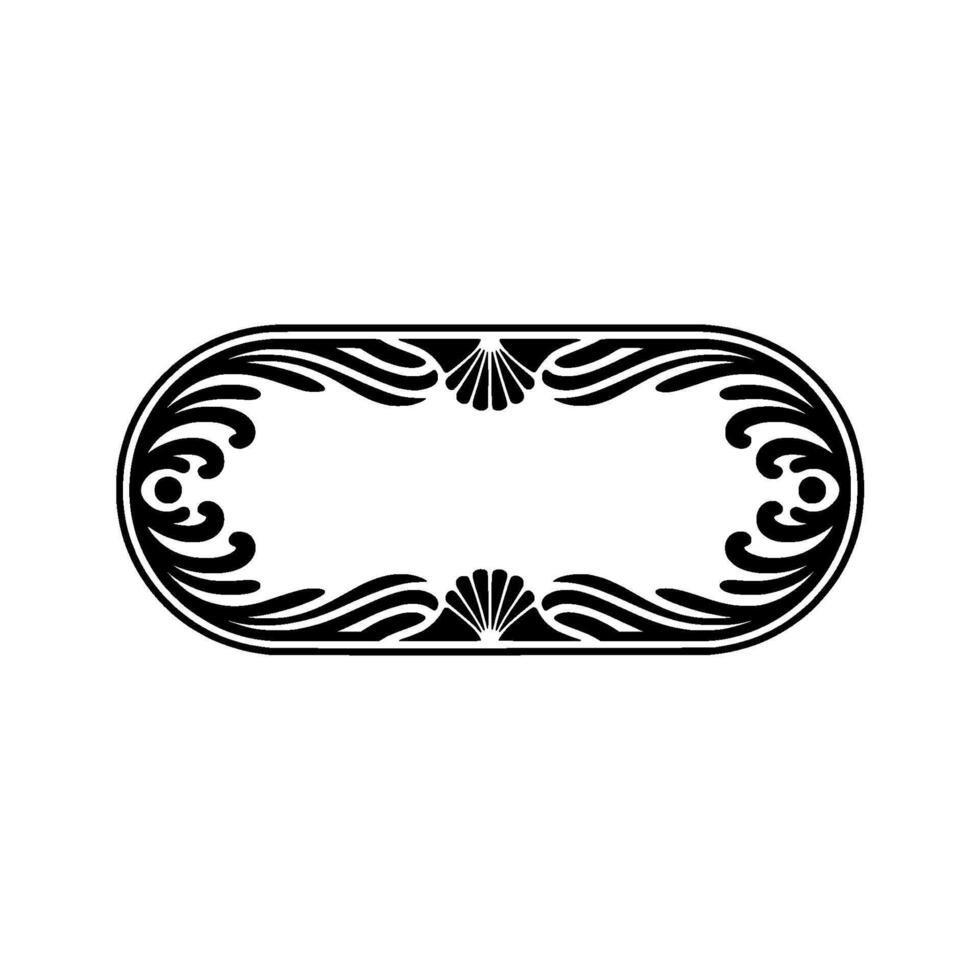 Elegant Oval Frame with Ornate Floral Border - Illustration. vector