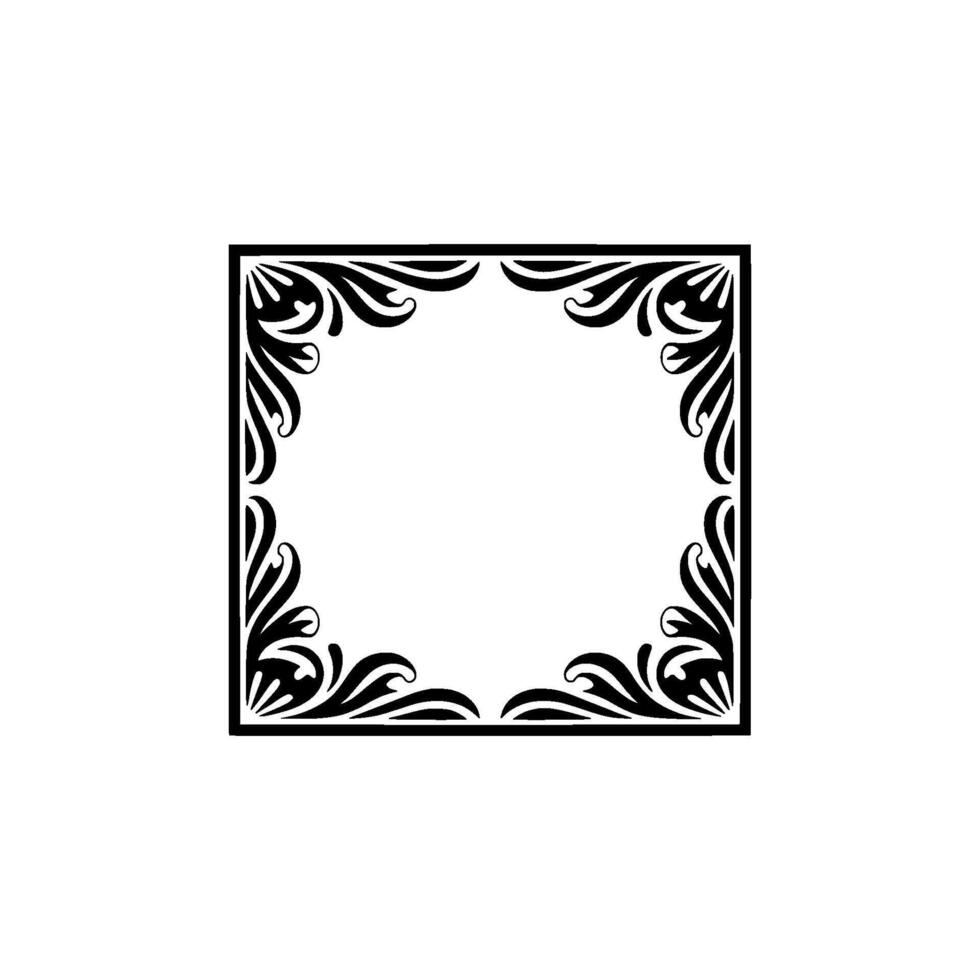 Elegant Black and White Corner Frame Illustration. vector