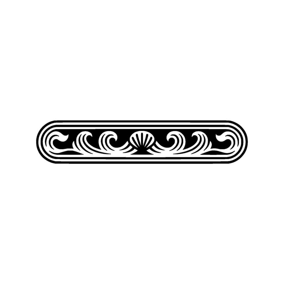 Elegant Black Scrollwork Bar Decorative Element. vector
