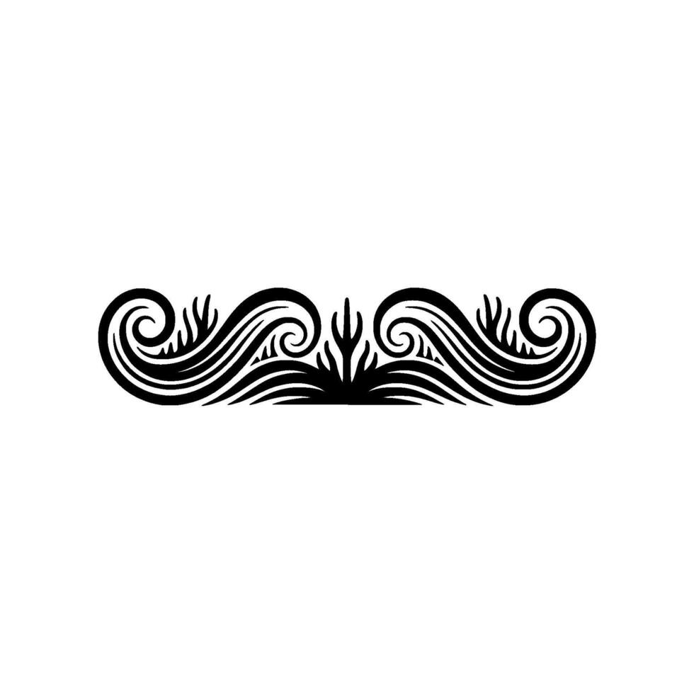 Decorative Swirls and Curlicues Element - Black on White. vector