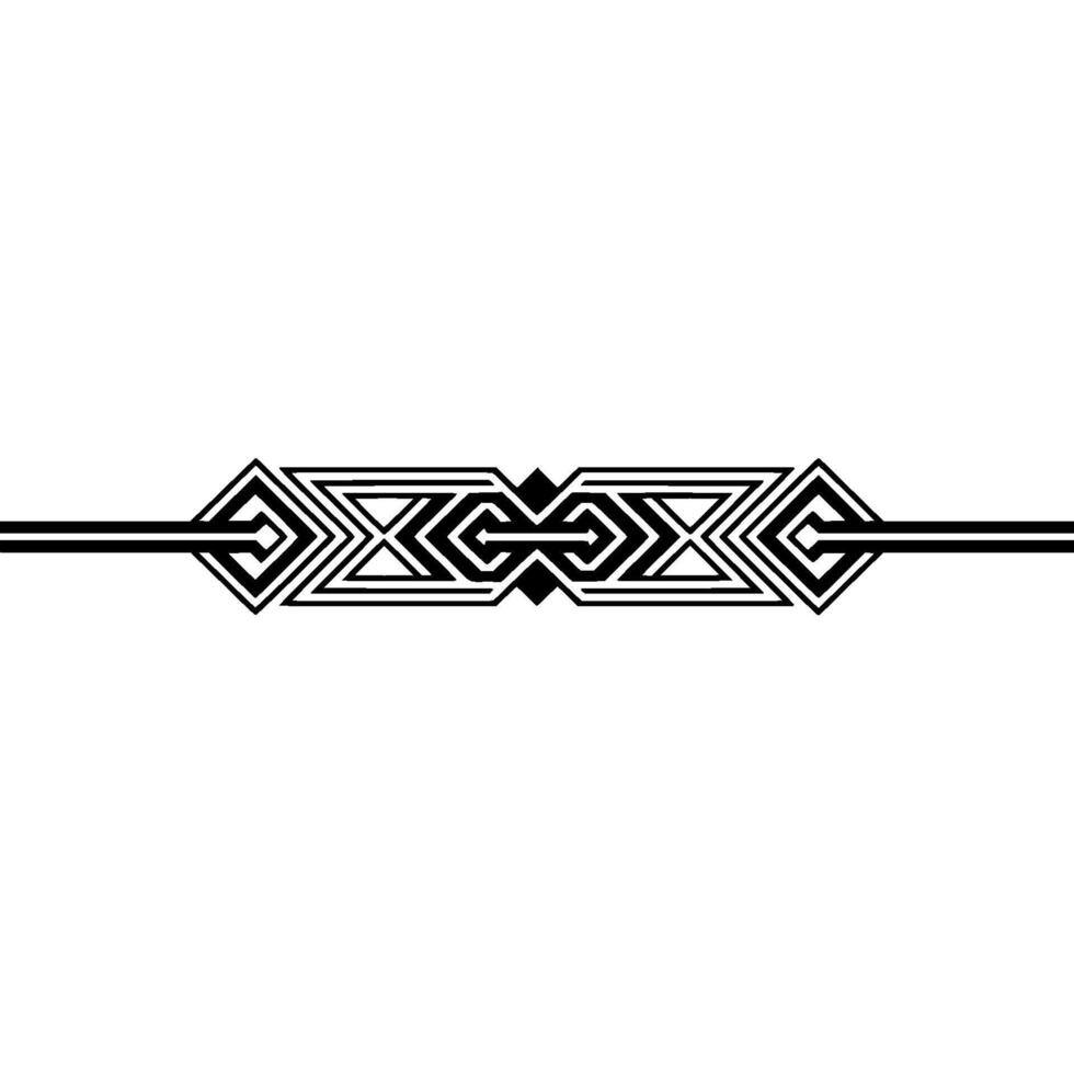 Geometric Border Element with Arrows, Decorative in Black on White, Illustration. vector