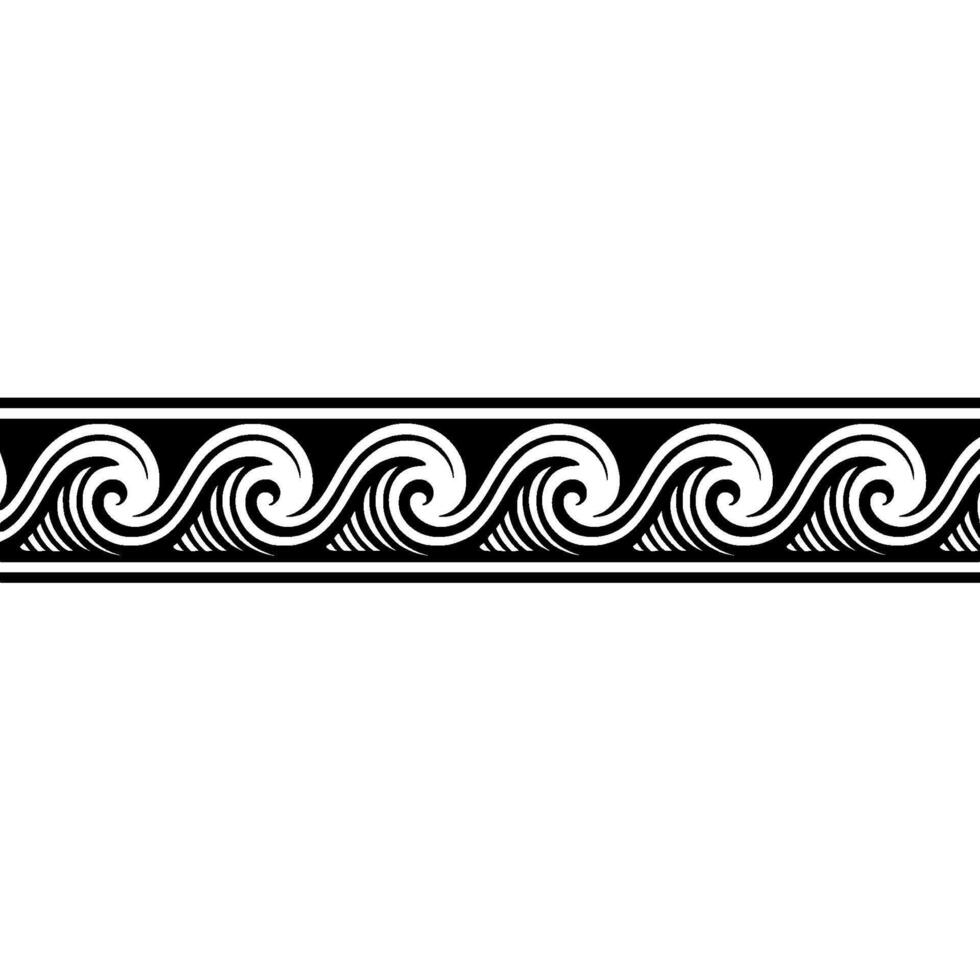 Elegant Black and White Wave Border on Gradient Background. vector
