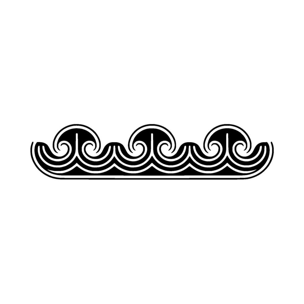 Decorative Wave Border in Black and White. vector