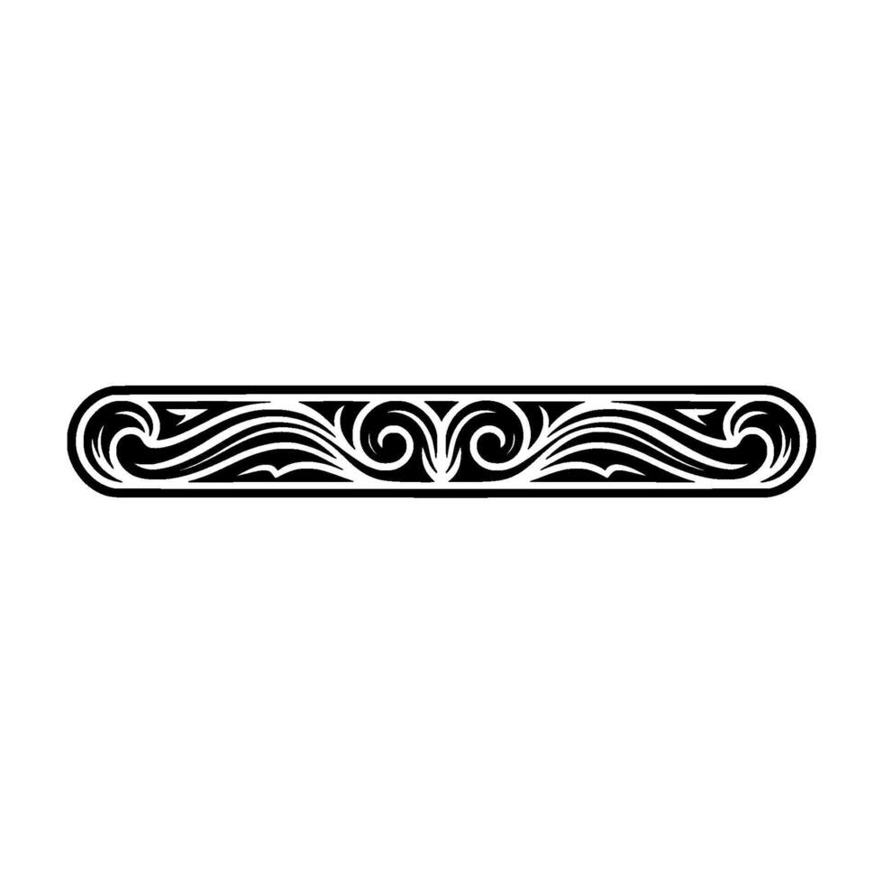 Elegant Ornamental Scroll Border , Black and White. vector