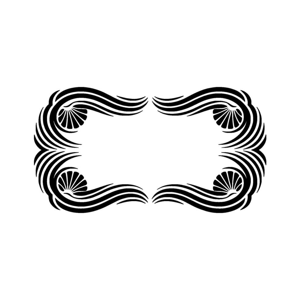 Decorative Art Deco Frame, Black White. vector