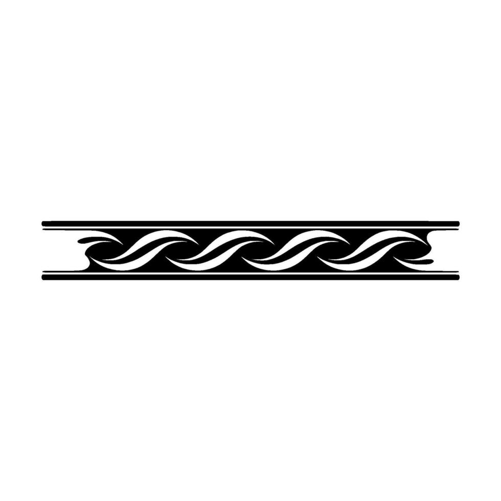 Elegant Black Wave Border, Illustration, Decorative. vector