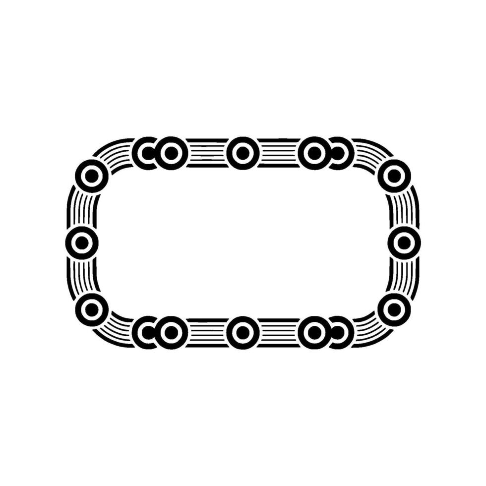 Retro Geometric Rectangular Frame with Ornate Border - Minimalist. vector
