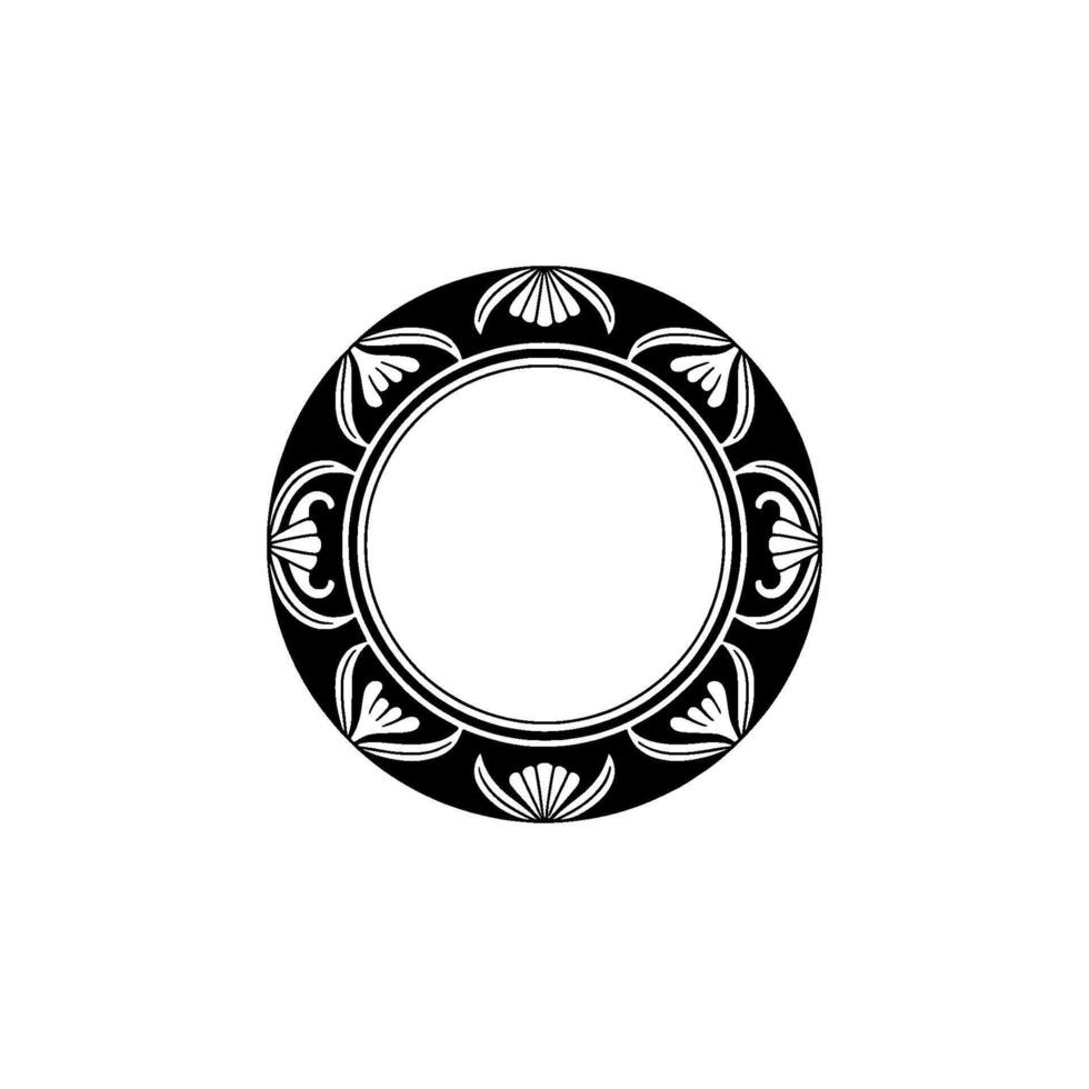 Ornate Circular Frame, Decorative Floral Border, Minimalist. vector