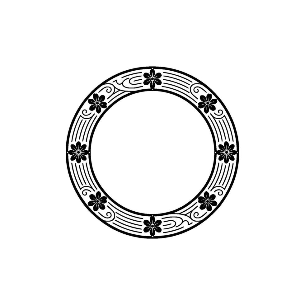 Elegant Floral Circle on White Background. vector