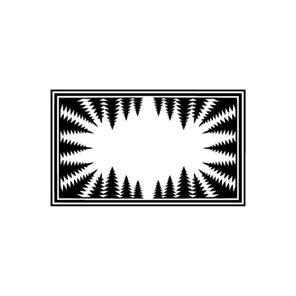 Minimalist Pine Tree Frame Illustration. vector
