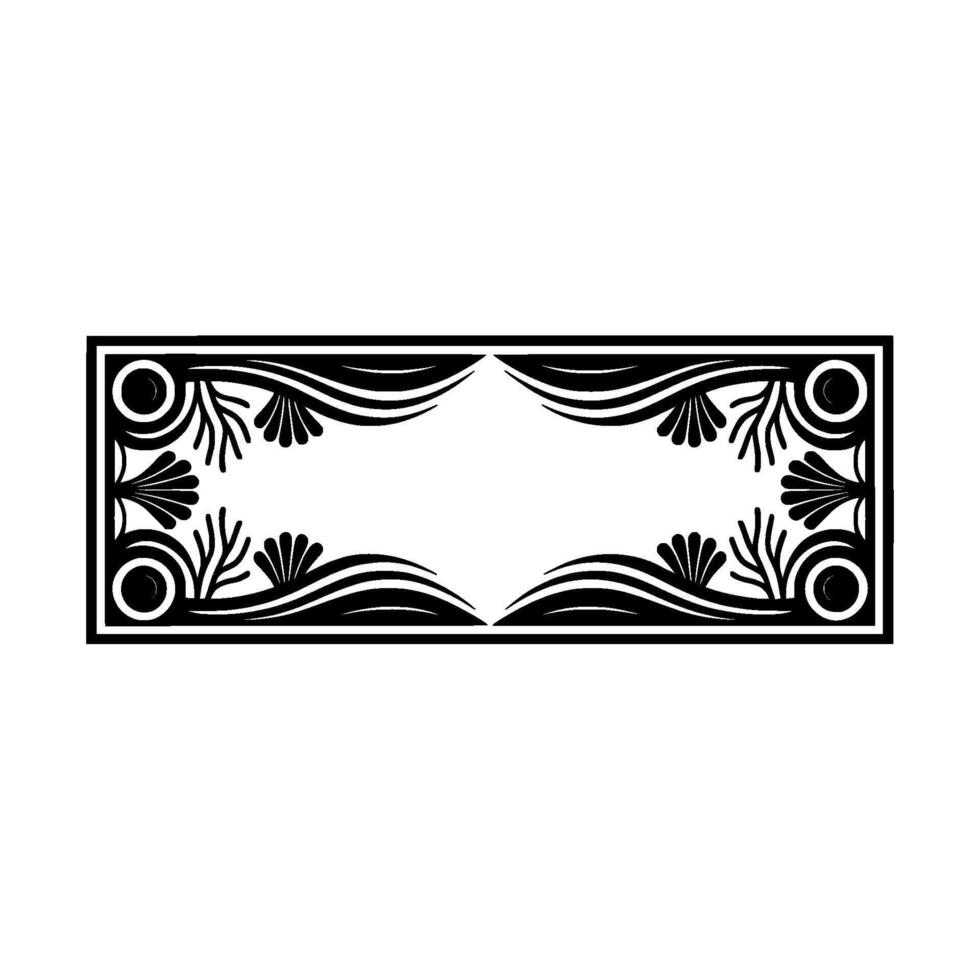 Elegant Black Decorative Frame with Floral Elements. vector