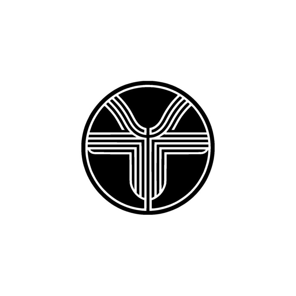 Abstract Geometric Circle , Modern Black and White Symbol. vector