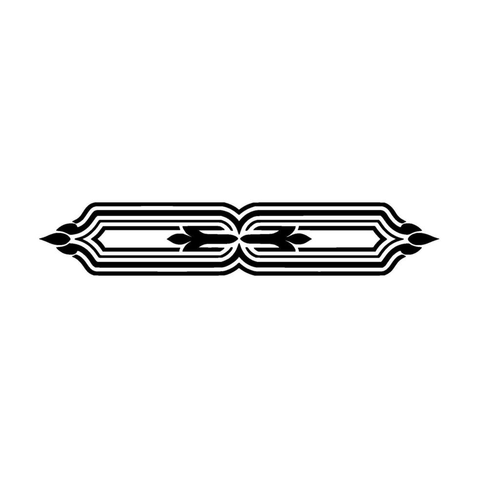 Black White Ornamental Geometric Border Element - Decorative. vector