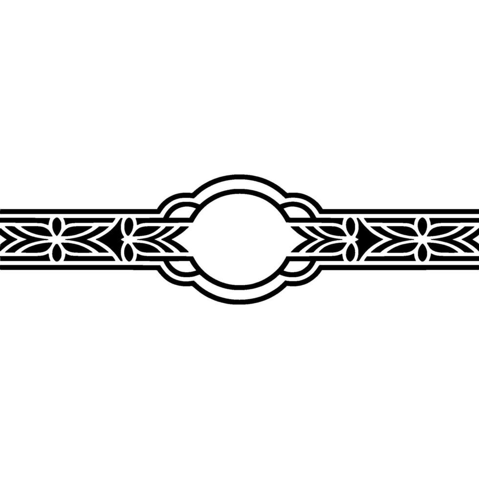 Decorative Black and White Border , Floral Element, Elegant Frame. vector