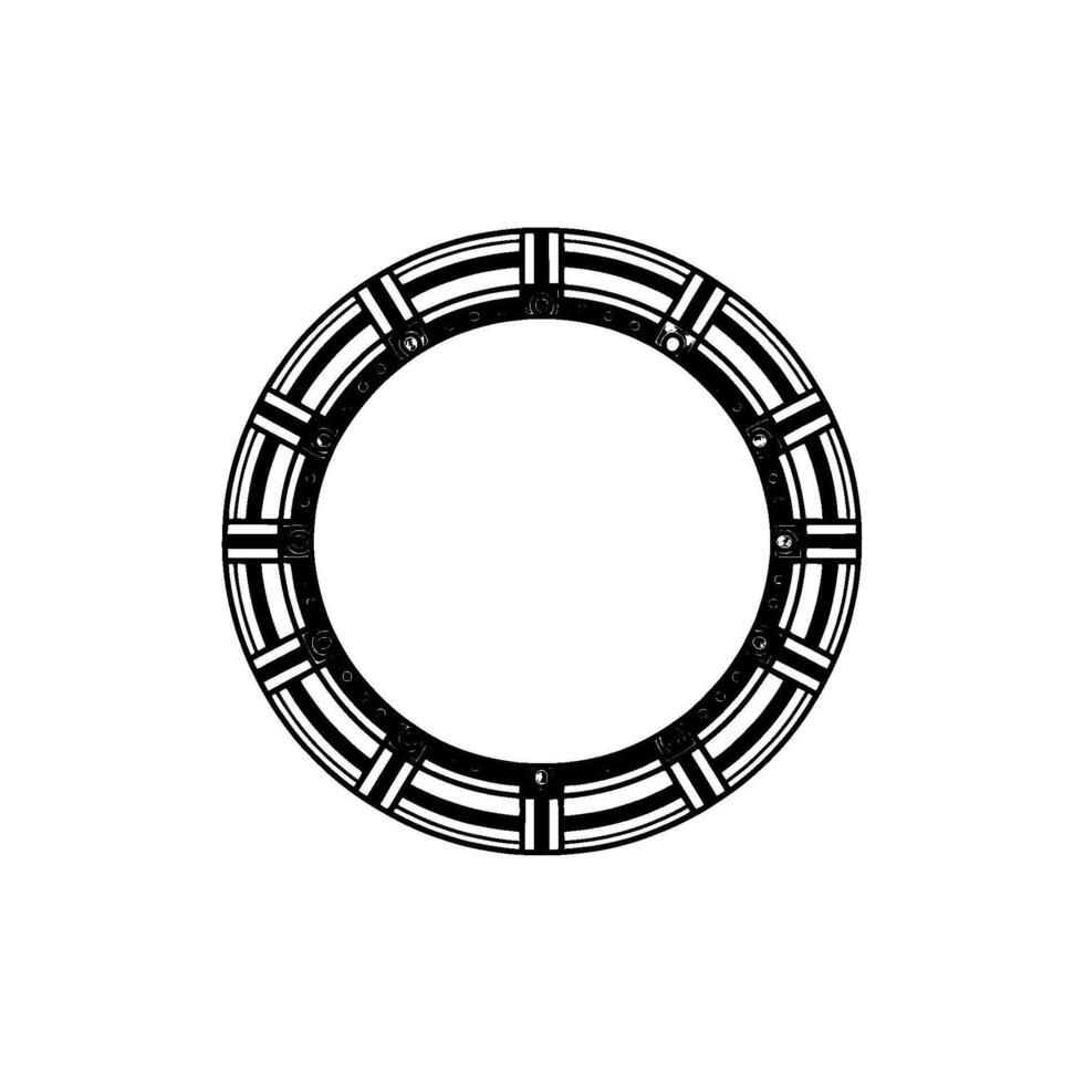 Geometric Circle Frame , Art Deco Inspired, Minimalist. vector