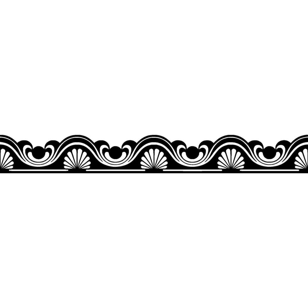 Black Decorative Scroll Border on Gradient Background. vector