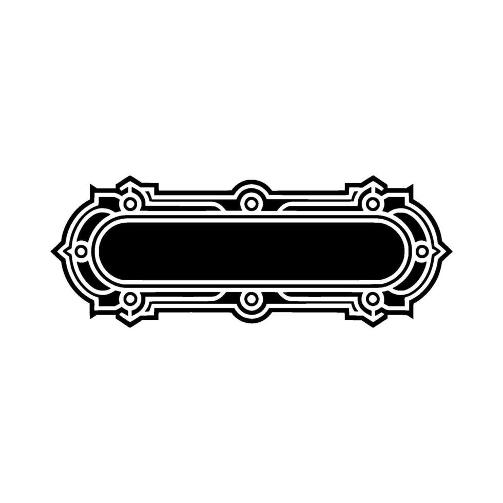 Elegant Black White Decorative LabelBanner, Minimalist , Geometric Frame. vector