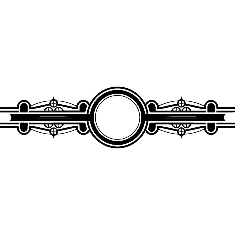 Art Deco Frame Element on White Background - Geometric. vector