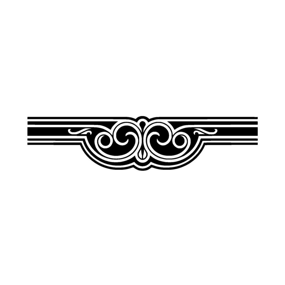 Elegant Black White Ornament on White Background. vector