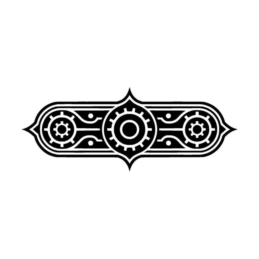 Geometric Ornament with Gears Modern Decorative. vector